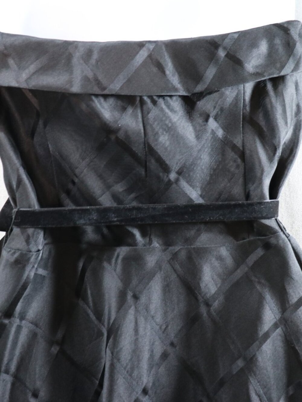 VTG Express Silk Cocktail Dress 7/8* 5/6 50s Style Strapless Black Goth Fairy - Picture 5 of 14